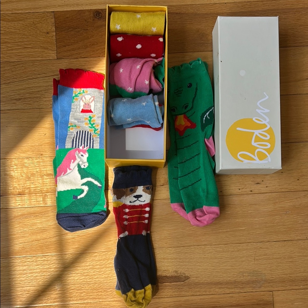 Mini Boden Red and Green Festive Socks Collection